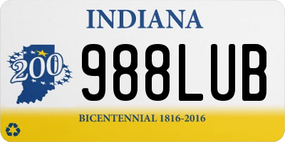 IN license plate 988LUB