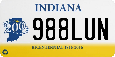 IN license plate 988LUN