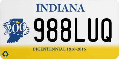 IN license plate 988LUQ