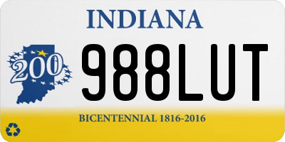 IN license plate 988LUT