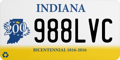 IN license plate 988LVC