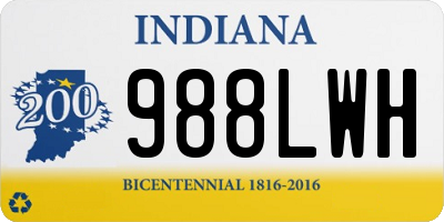 IN license plate 988LWH