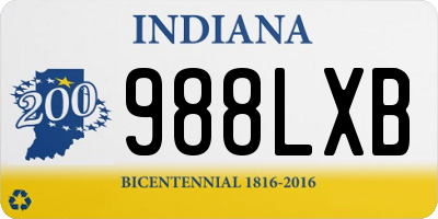 IN license plate 988LXB