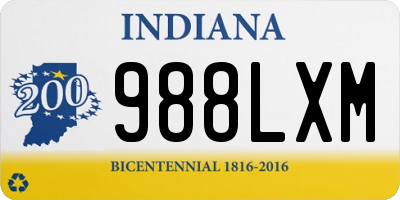 IN license plate 988LXM