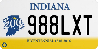 IN license plate 988LXT