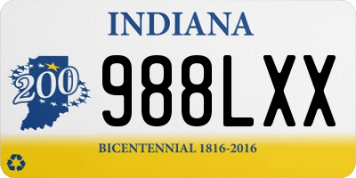 IN license plate 988LXX