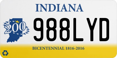 IN license plate 988LYD