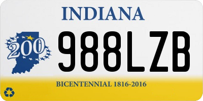 IN license plate 988LZB