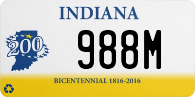 IN license plate 988M