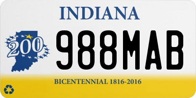 IN license plate 988MAB