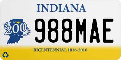 IN license plate 988MAE