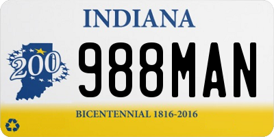 IN license plate 988MAN