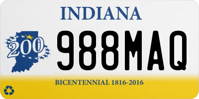 IN license plate 988MAQ