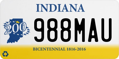 IN license plate 988MAU