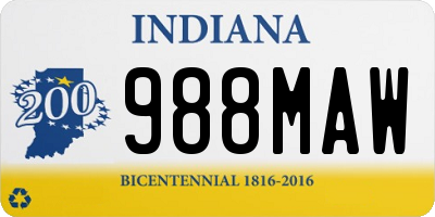 IN license plate 988MAW