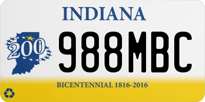 IN license plate 988MBC