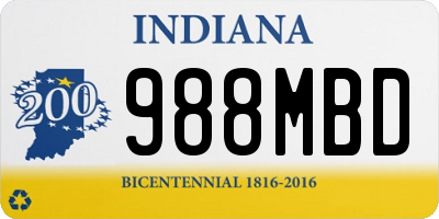 IN license plate 988MBD