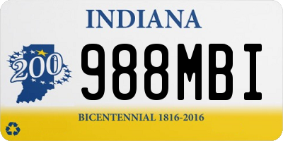 IN license plate 988MBI