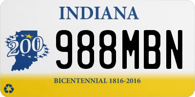 IN license plate 988MBN