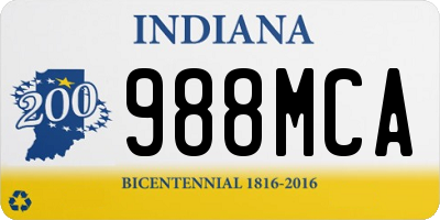 IN license plate 988MCA