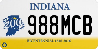 IN license plate 988MCB