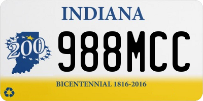 IN license plate 988MCC