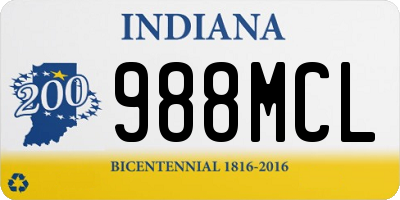 IN license plate 988MCL