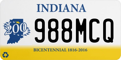 IN license plate 988MCQ