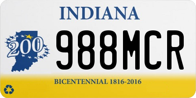 IN license plate 988MCR