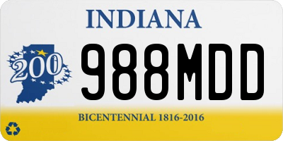 IN license plate 988MDD