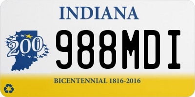 IN license plate 988MDI