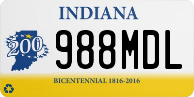 IN license plate 988MDL