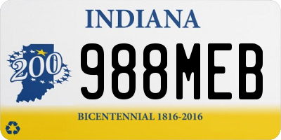 IN license plate 988MEB