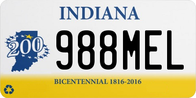 IN license plate 988MEL