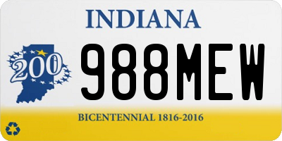 IN license plate 988MEW