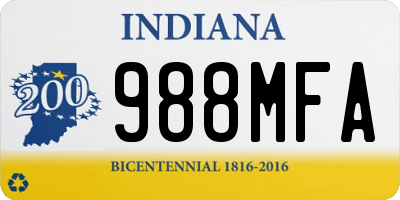 IN license plate 988MFA