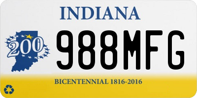IN license plate 988MFG