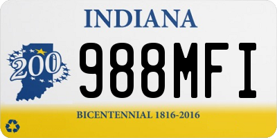 IN license plate 988MFI