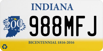 IN license plate 988MFJ