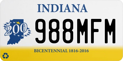 IN license plate 988MFM