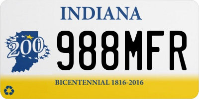 IN license plate 988MFR