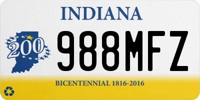 IN license plate 988MFZ