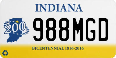 IN license plate 988MGD