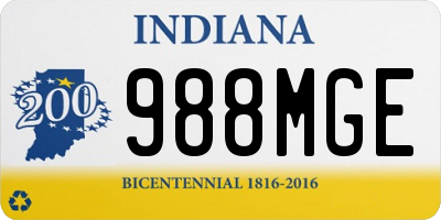 IN license plate 988MGE