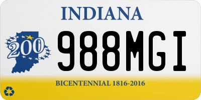 IN license plate 988MGI