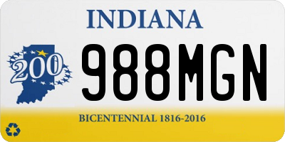 IN license plate 988MGN