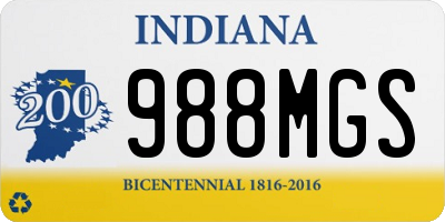 IN license plate 988MGS