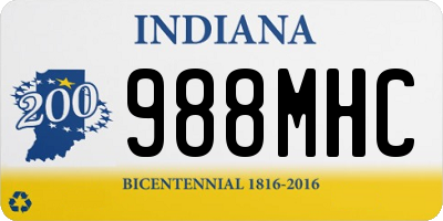 IN license plate 988MHC