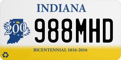 IN license plate 988MHD