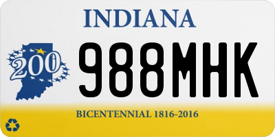 IN license plate 988MHK